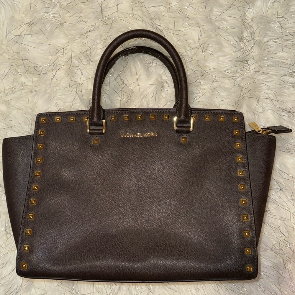 Michael Kors purse - brown with gold hardware (w/storage bag)
